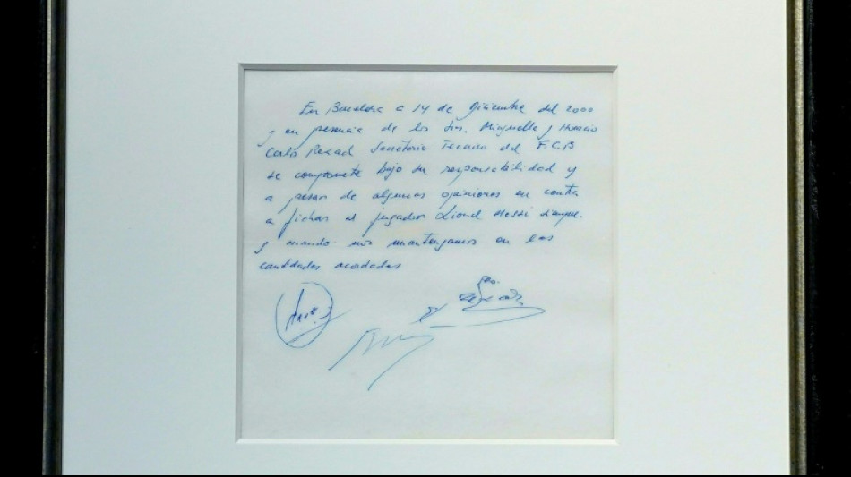 La premi&egrave;re promesse de contrat de Messi, sur une serviette en papier, bient&ocirc;t aux ench&egrave;res